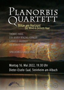 "Planorbis Quartett" am Montag, 16. Mai 2022, 19:30 Uhr im Dieter-Eisele-Saal der Musikschule Steinheim